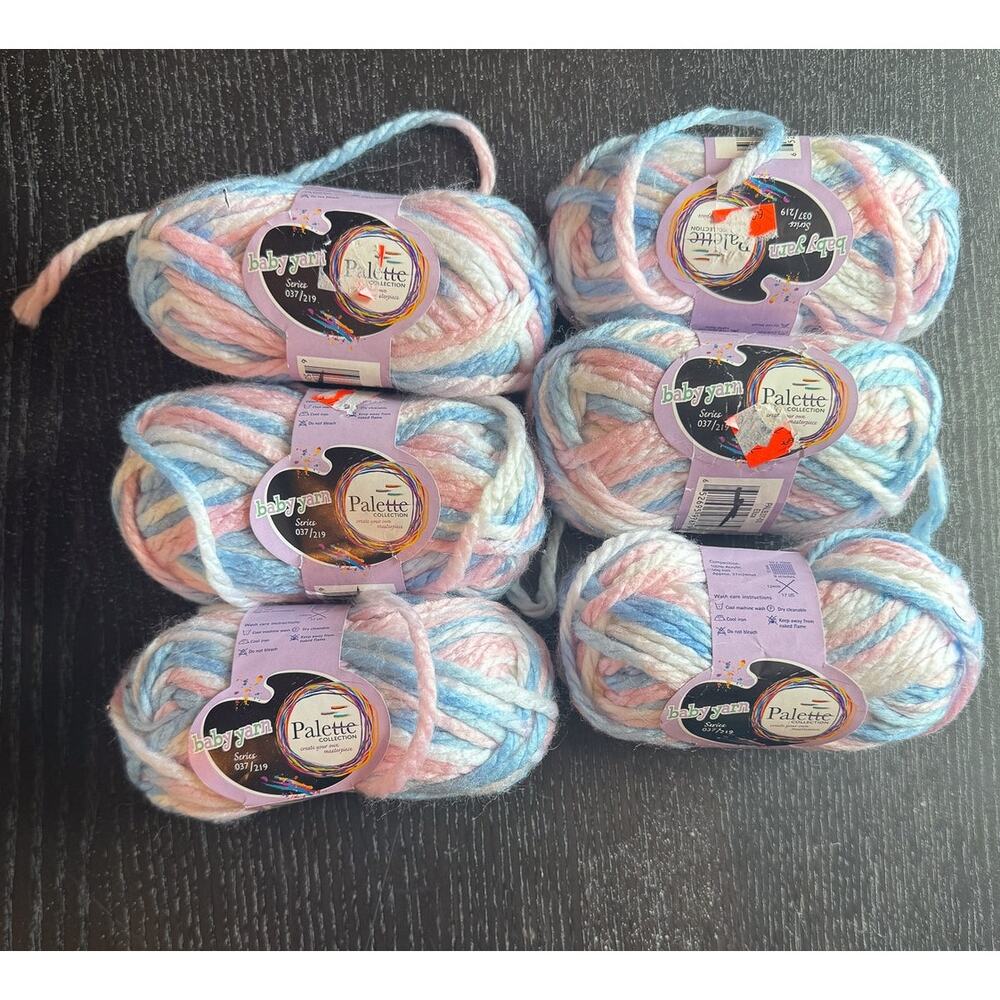 Lot of 6 Palette Series 037 Baby Yarn in Eliza
